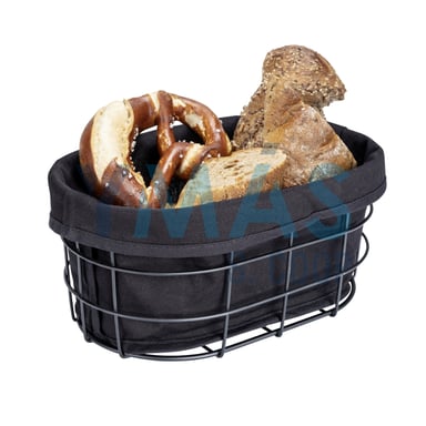 PANERA METAL FUNDA ALGODON NEGRO 27X17X11,5CM