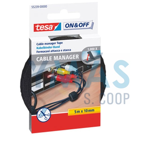 ORGANIZADOR CABLE MANAGER VELCRO 5MX10MM NEGRO