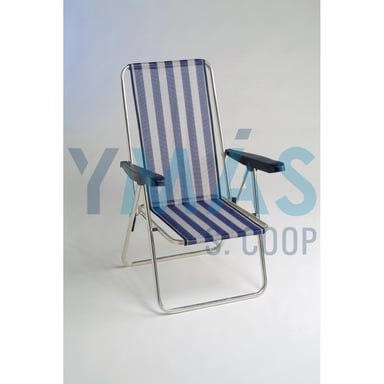 HAMACA PLAYA ALUMINIO RAYAS FIBRELINE 63X101X65CM