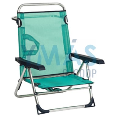 SILLA PLAYA FIBRELINE ALUMINIO CON ASA VERDE AGUA