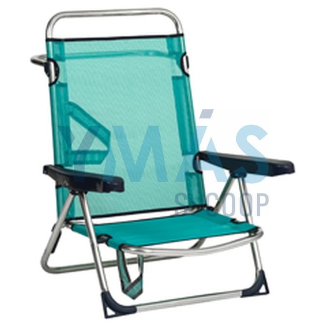 SILLA CAMA PLAYA ALUMINIO VERDE AGUA FIBRELINE