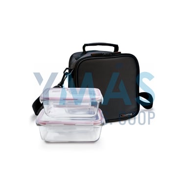 BOLSA LUNCHBAG BASIC NEGRA 2 HERMETICOS CRISTAL