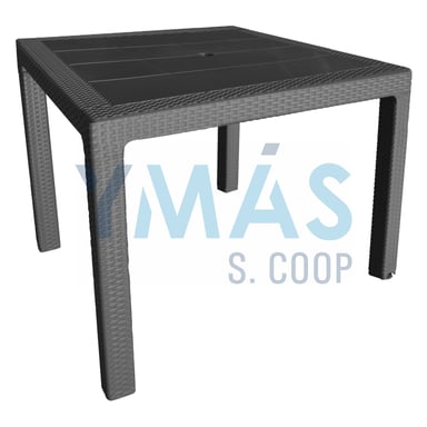 MESA JARDIN RATAN ANTRACITA 80X80X72CM