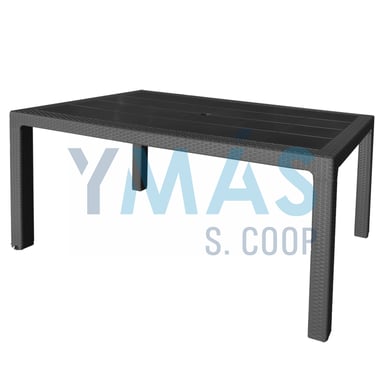 MESA JARDIN RATAN ANTRACITA 150X90X72CM