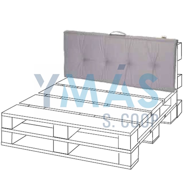 COJIN LIVING PALETT 120X47X7CM GRIS