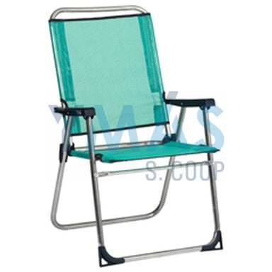 SILLON PLAYA FIJO ALUMINIO R.ALTO VERDE AGUA FIBRE