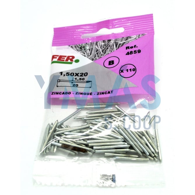 PUNTA ACERO ZINCADO CABEZA PERDIDA 2x35 BLISTER