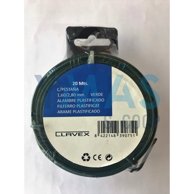 ALAMBRE PLASTIFICADO VERDE 1.6/2.88MM 10M