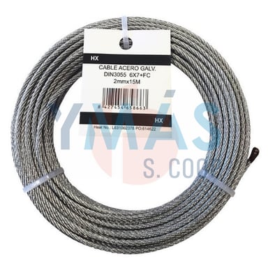 CABLE ACERO GALV. 3MM EN 100M 6X7+1 DIN 3055