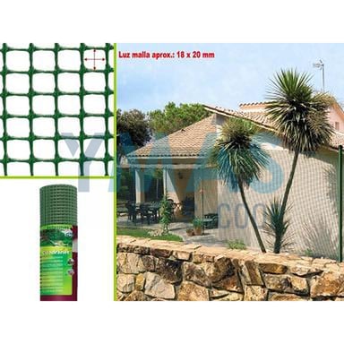 MALLA PLASTICO CUADRANET 20X20MM 1X25M VERDE PREMI