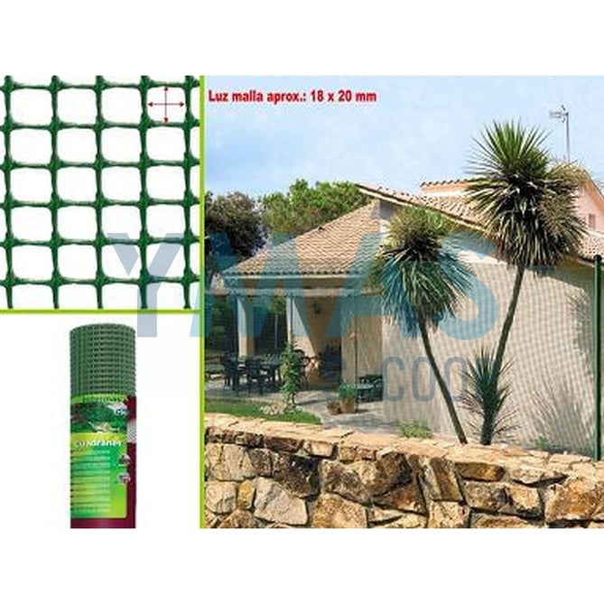 MALLA PLASTICO CUADRANET 20X20MM 1X25M VERDE PREMI