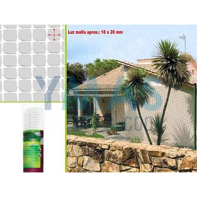 MALLA PLASTICO CUADRANET 20X20MM 1X25M BLANCA PREM