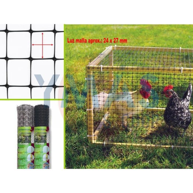 MALLA PLASTICA AVICOLA NEGRA 2X200M AVINET 36