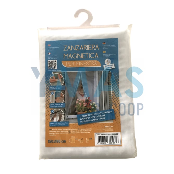 MOSQUITERA MAGNETICA VENTANA BLANCO 150X180CM
