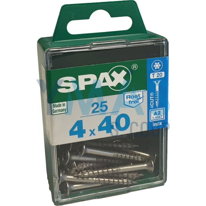 TIRAFONDO INOX A2 TORX 4X40 C25