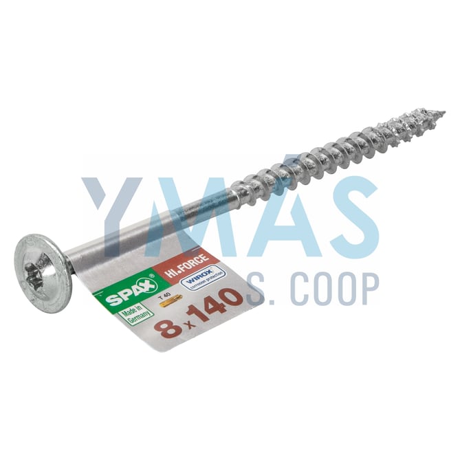 TIRAFONDO TORX C/ARANDELA FORCE WIROX 8X140