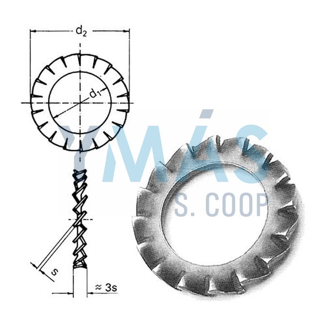 ARANDELA DENTADA M-4 DIN 6798-A C2000