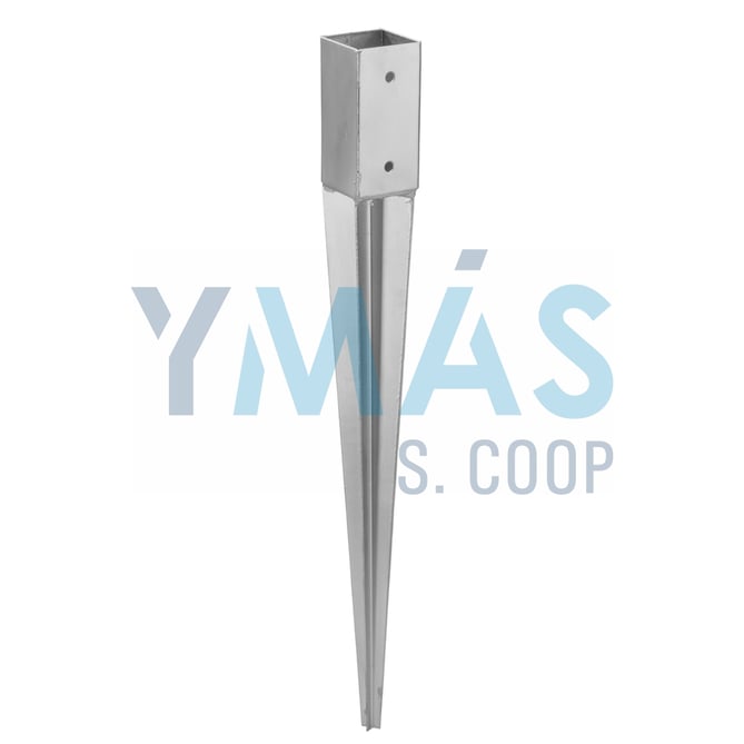BASE GALVANIZADA CON PUNTA PARA POSTE 7X7CM