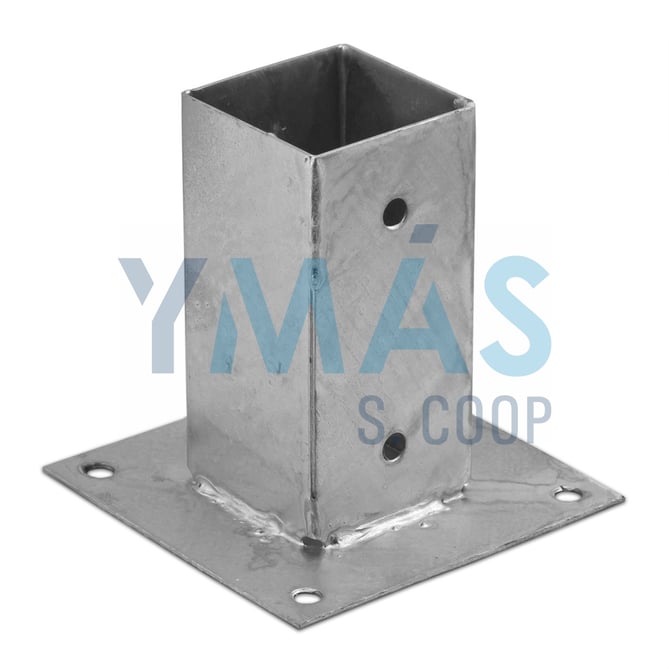 BASE GALVANIZADA ATORNILLAR PARA POSTE 7X7CM