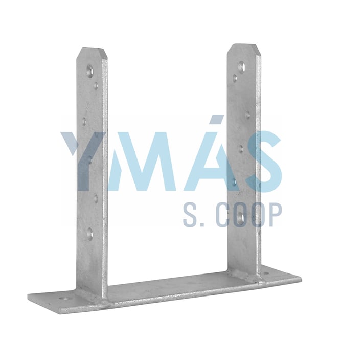 BASE GALVANIZADA FORMA T PARA POSTE 7X7CM