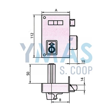 CERRADURA 56A HE 70 DERECHA PINTADA
