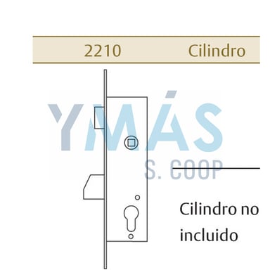 CERRADURA TESA 2210 BASCULANTE S/CILINDRO 25-30X30