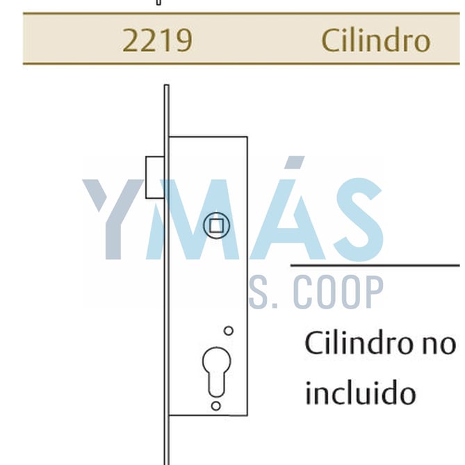 CERRADURA TESA 2219 PICAPORTE S/CILINDRO 25-30X10