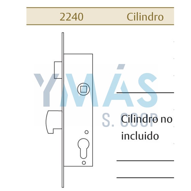 CERRADURA TESA 2240 GANCHO S/CILINDRO 30-30X30