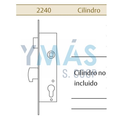 CERRADURA TESA 2240 GANCHO S/CILINDRO 35-30X30