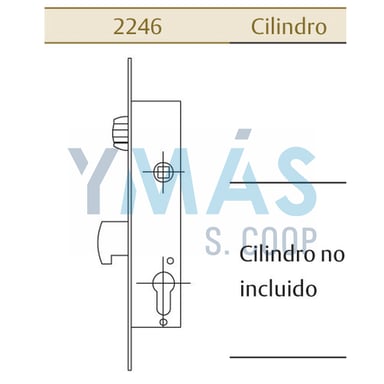 CERRADURA TESA RODILLO GANCHO S/CILINDRO 25-30X30