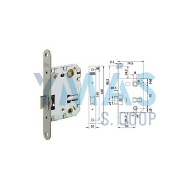 PICAPORTE UNIFICADO 134U5RHN 70MM ENTRE EJES HN