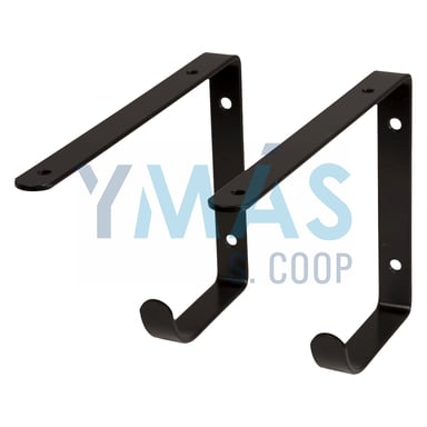 ESCUADRA METAL GANCHO NEGRO 2 UDS