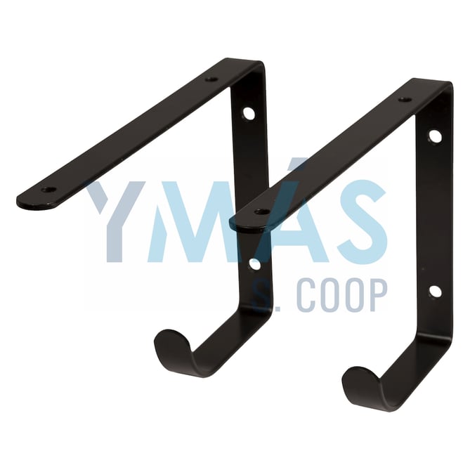 ESCUADRA METAL GANCHO NEGRO 2 UDS