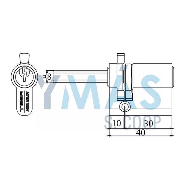 MEDIO CILINDRO 5520 30-10 LATON TE5 TESA