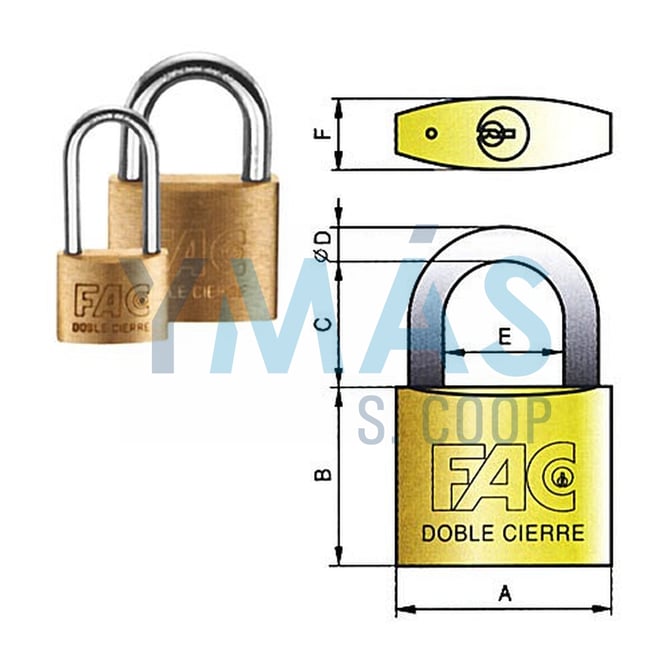 CANDADO LATON ARCO NORMAL 15MM STD