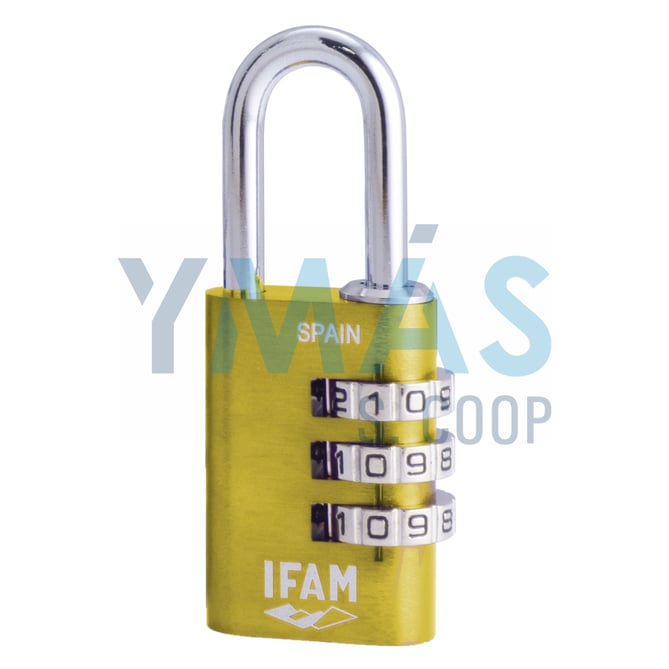 CANDADO ALUM. COMBINACION 30MM AMARILLO
