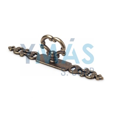 TIRADOR ANILLA 2 POSICIONES METALICO 125MM CUERO