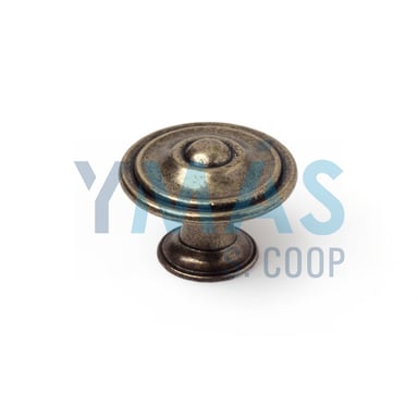 POMO PLANO CIRCULOS METALICO 35MM CUERO VIEJO