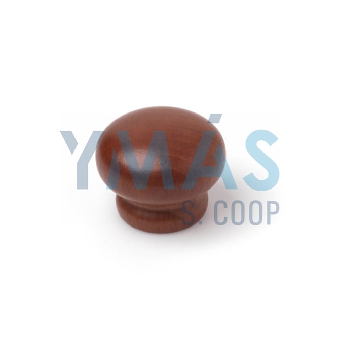 POMO OVAL LISO MADERA 40MM LACA NOGAL