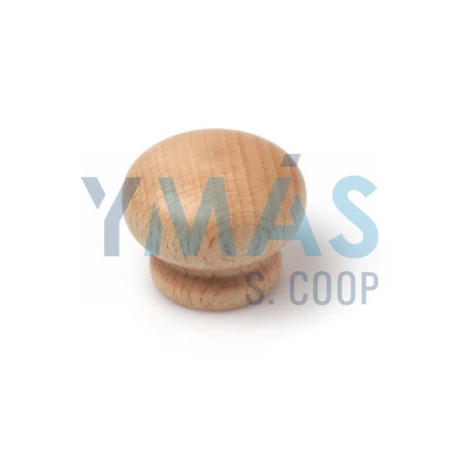 POMO OVAL LISO MADERA 40MM HAYA TRANSPARENTE