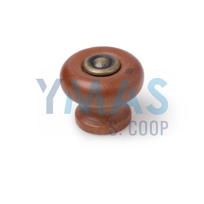 POMO OVAL MADERA ZAMAK 30MM LACA NOGAL