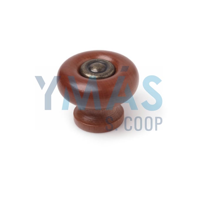 POMO OVAL MADERA ZAMAK 40MM LACA NOGAL