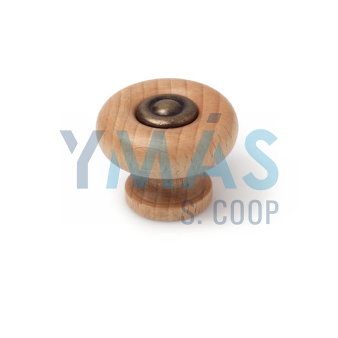 POMO OVAL MADERA ZAMAK 40MM HAYA TRANSPARENTE
