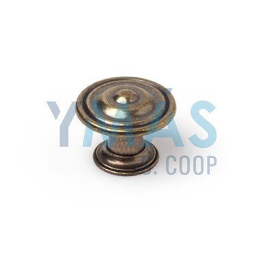 POMO PLANO CIRCULOS METALICO 30MM CUERO VIEJO