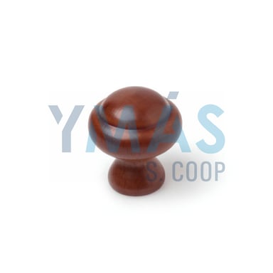 POMO OVAL CIRCULO MADERA 30MM LACA NOGAL
