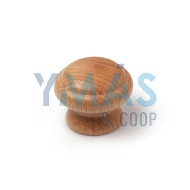 POMO OVAL CIRCULO MADERA 40MM HAYA LACA TRANSPARE