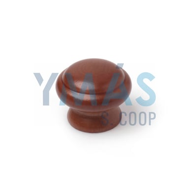 POMO OVAL CIRCULO MADERA HAYA 40MM LACA NOGAL