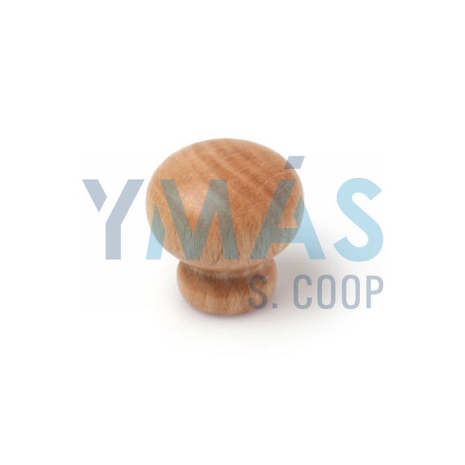 POMO OVAL LISO MADERA 30MM HAYA TRANSPARENTE
