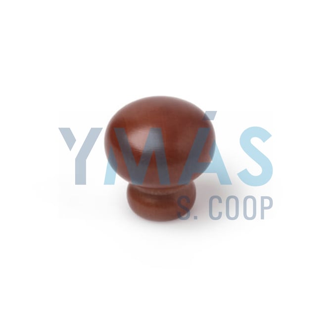POMO OVAL LISO MADERA 30MM LACA NOGAL