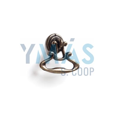 TIRADOR ANILLA TRAPEZOIDAL METALICO 43MM CUERO VI